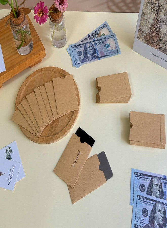 Tinsky 500 Pack Gift Card Envelopes 2.4 X 3.5 Inches Paper Credit Card Sleeve Key Card Holder for Protector Business Party Office (Brown) - Image 2